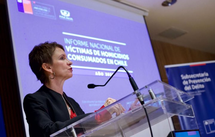 Ministra del Interior Carolina Tohá en entrega Informe homicidios
